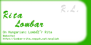 rita lombar business card